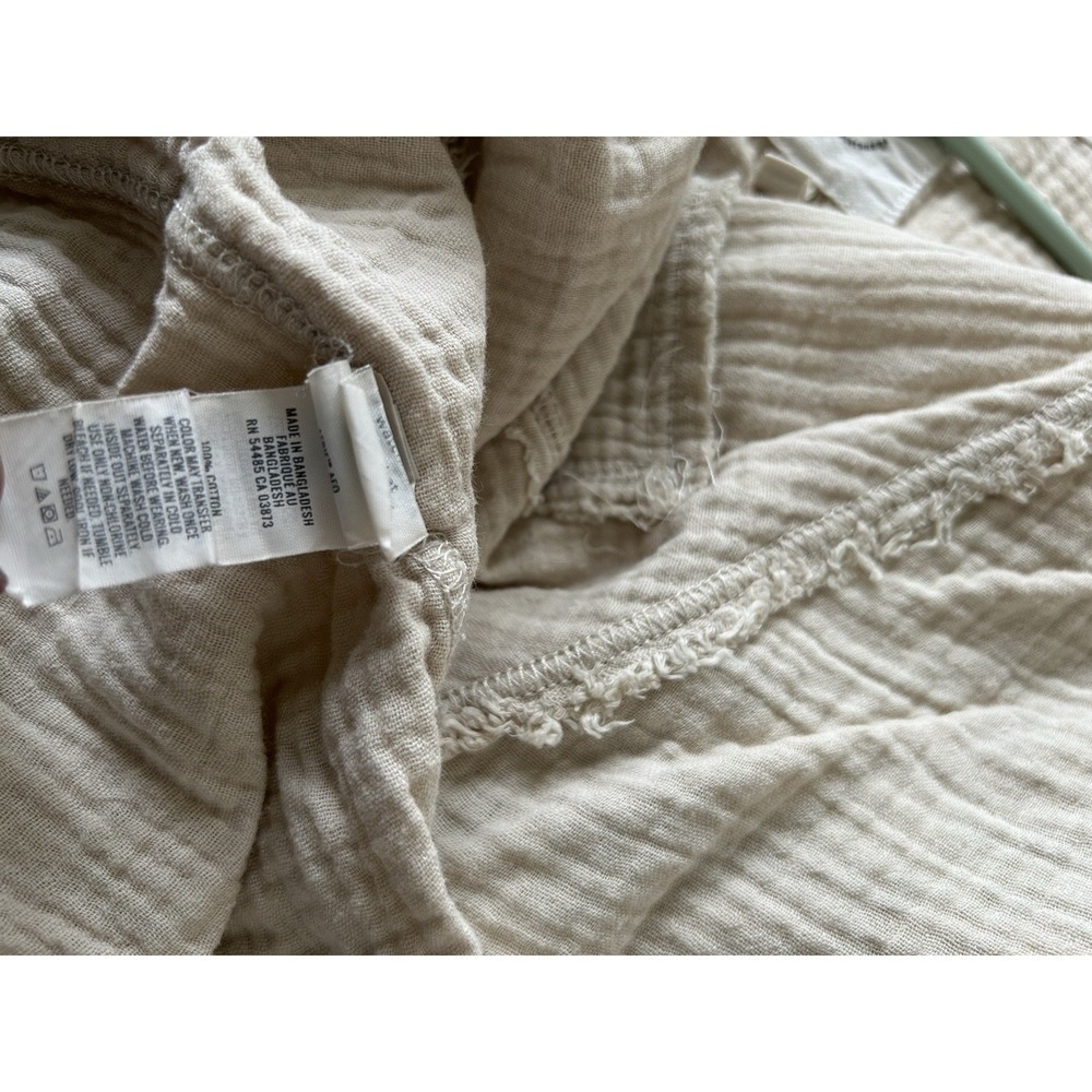 Aerie Pool To Party Cotton Gauze Cover Up Shirt Frayed Boho Beach Oversized XL - Picture 7 of 7